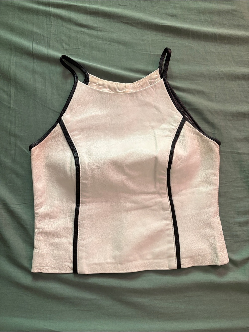 Danier vintage 100% leather contrast tank